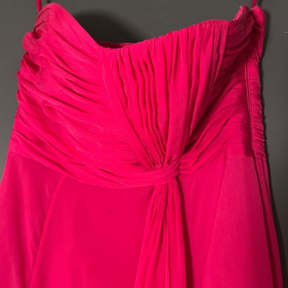 Coast Hot Pink Chiffon Bridesmaid Dress – Ruched Bodice, Size 10 UK - Picture 2 of 10